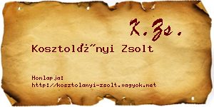 Kosztolányi Zsolt névjegykártya